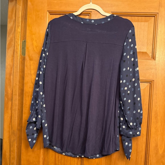 Fortune & Ivy Collyn Mixed Material Blouse - Picture 3 of 4